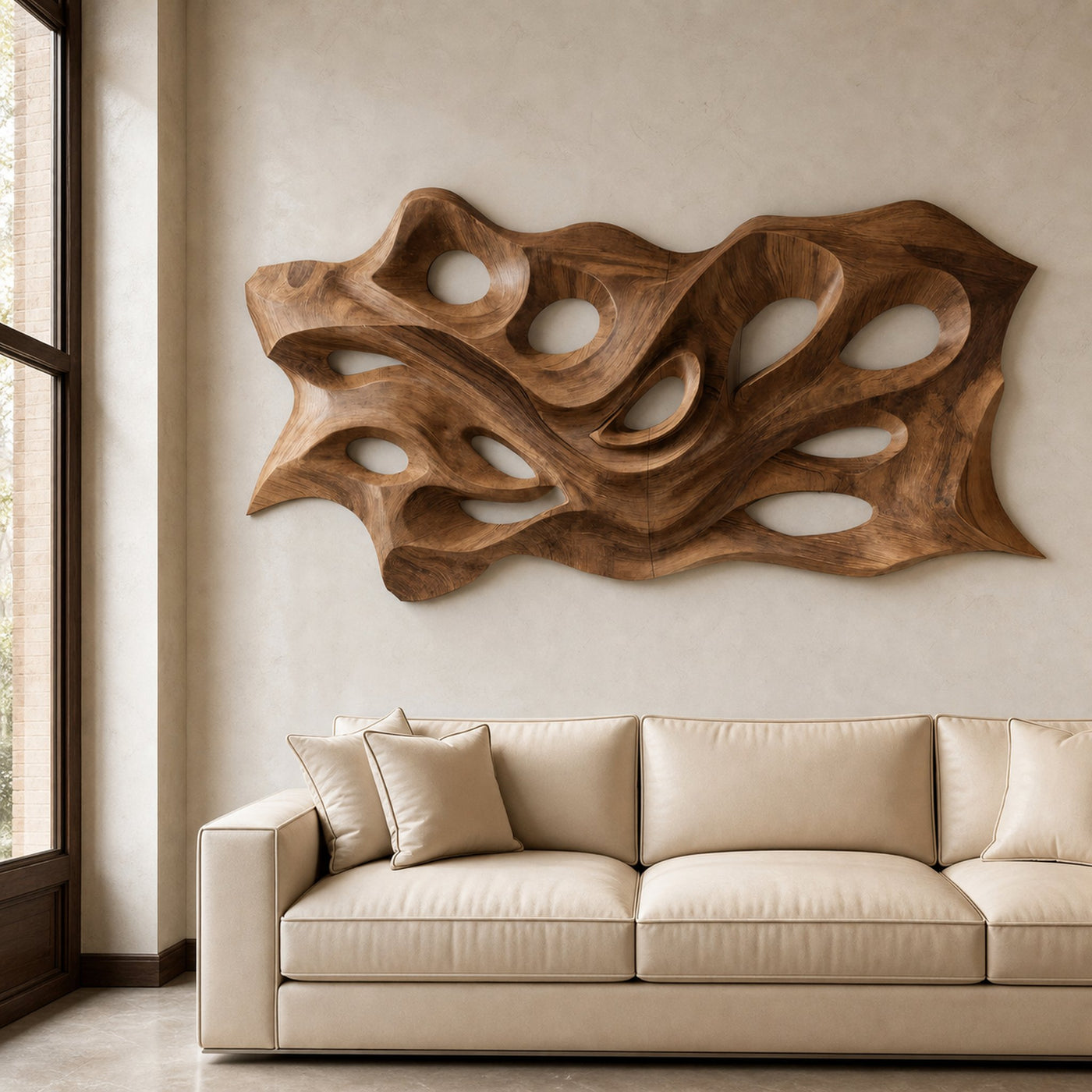 Organic Sculptural Wall Art Panel For Living Room