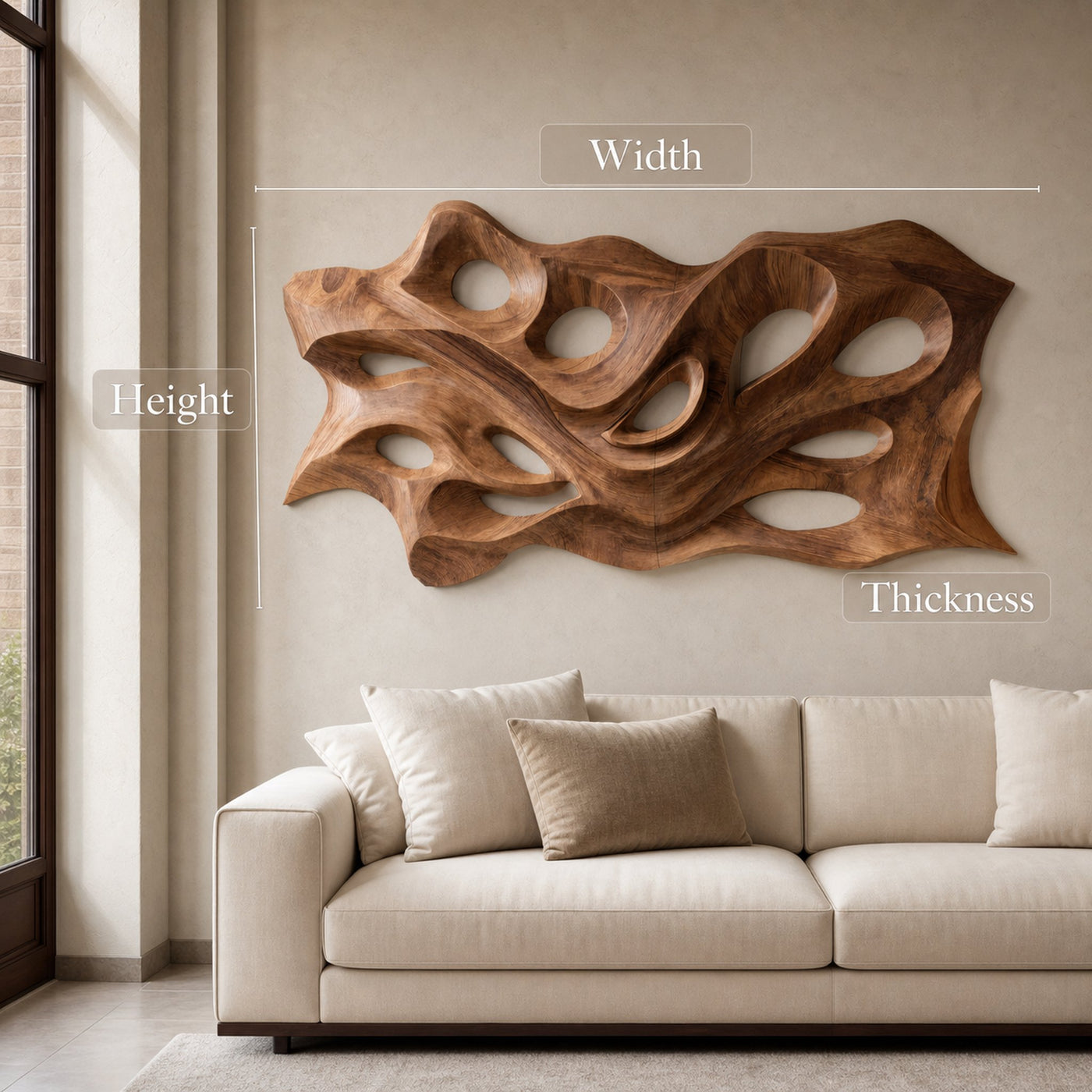 Organic Sculptural Wall Art Panel For Living Room - product view 7