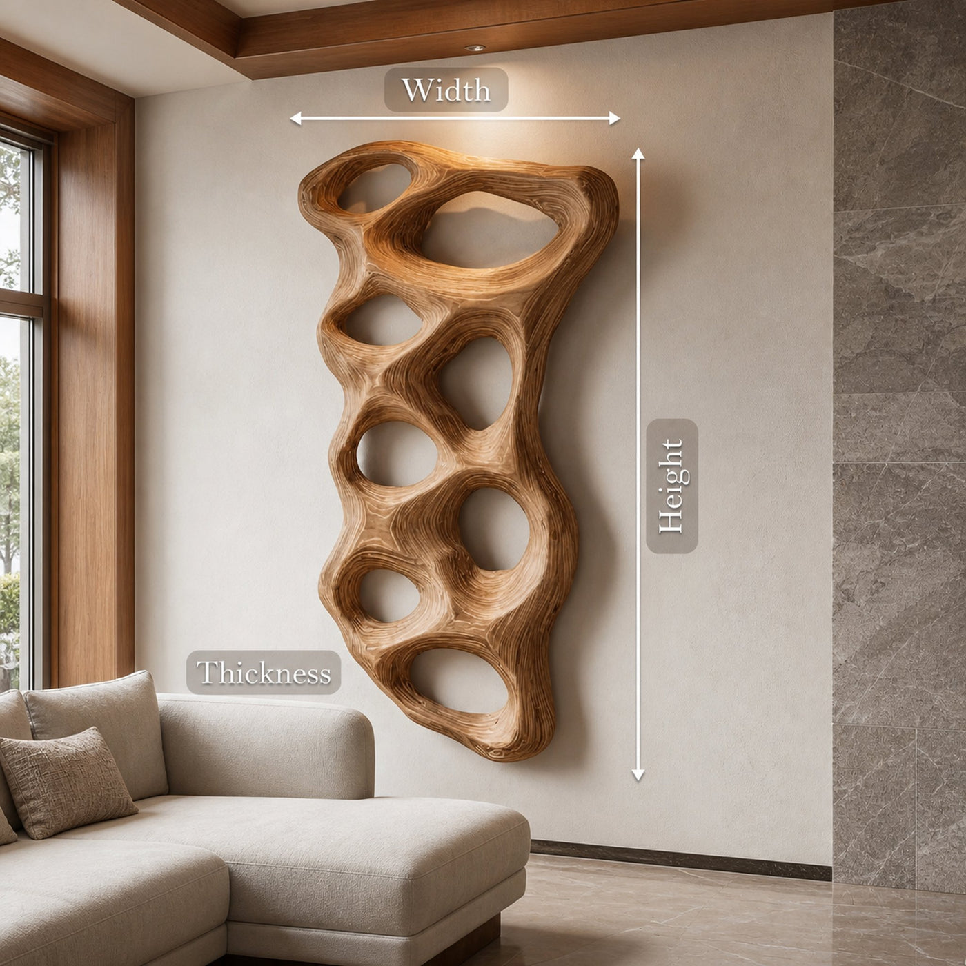 Organic Sculptural Wall Art Panel For Living Room Decor - product view 8