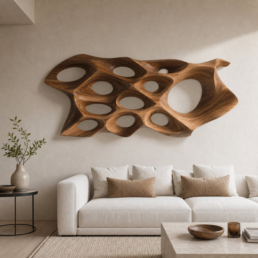 Organic Sculptural Wall Art Panel For Living Room Or Bedroom