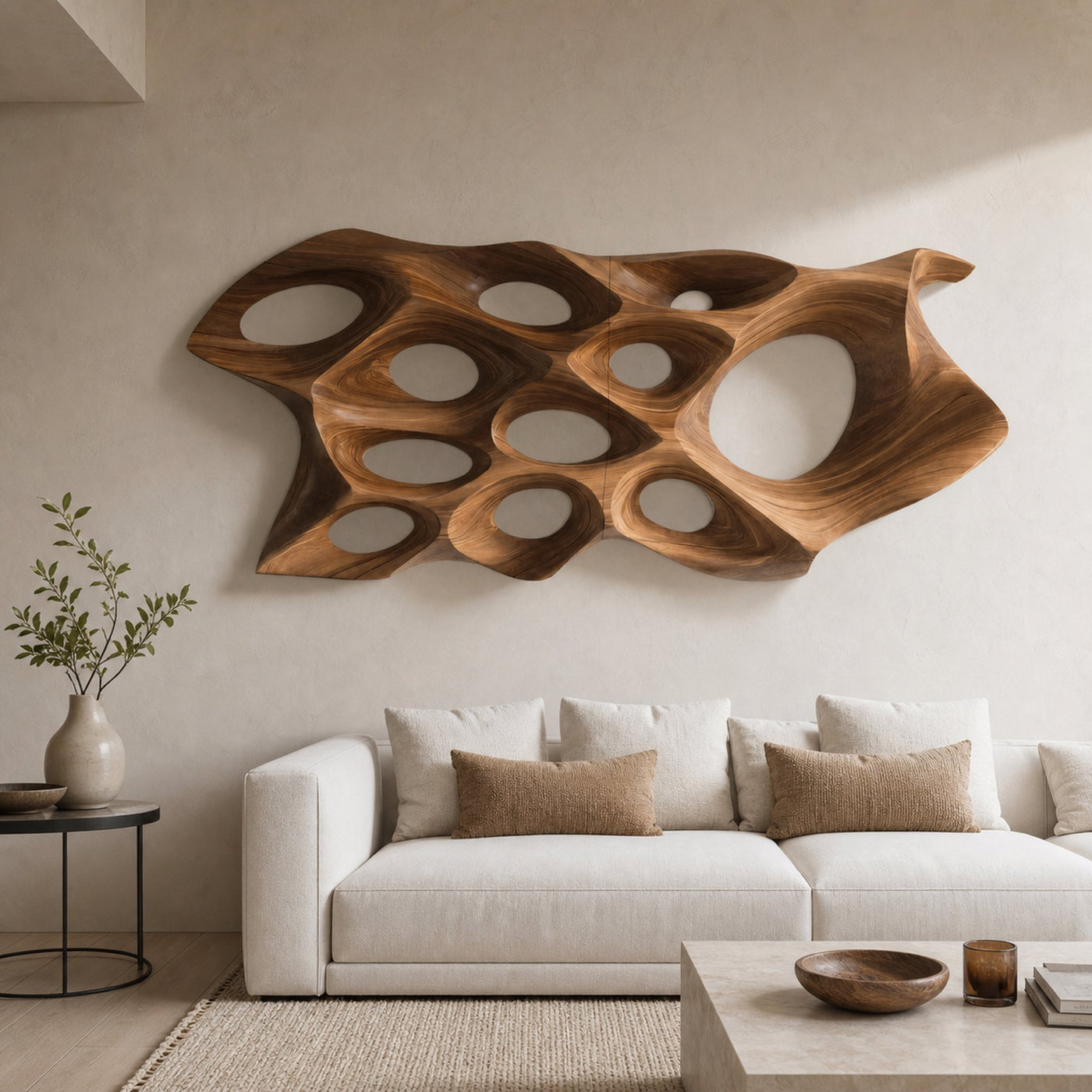 Organic Sculptural Wall Art Panel For Living Room Or Bedroom
