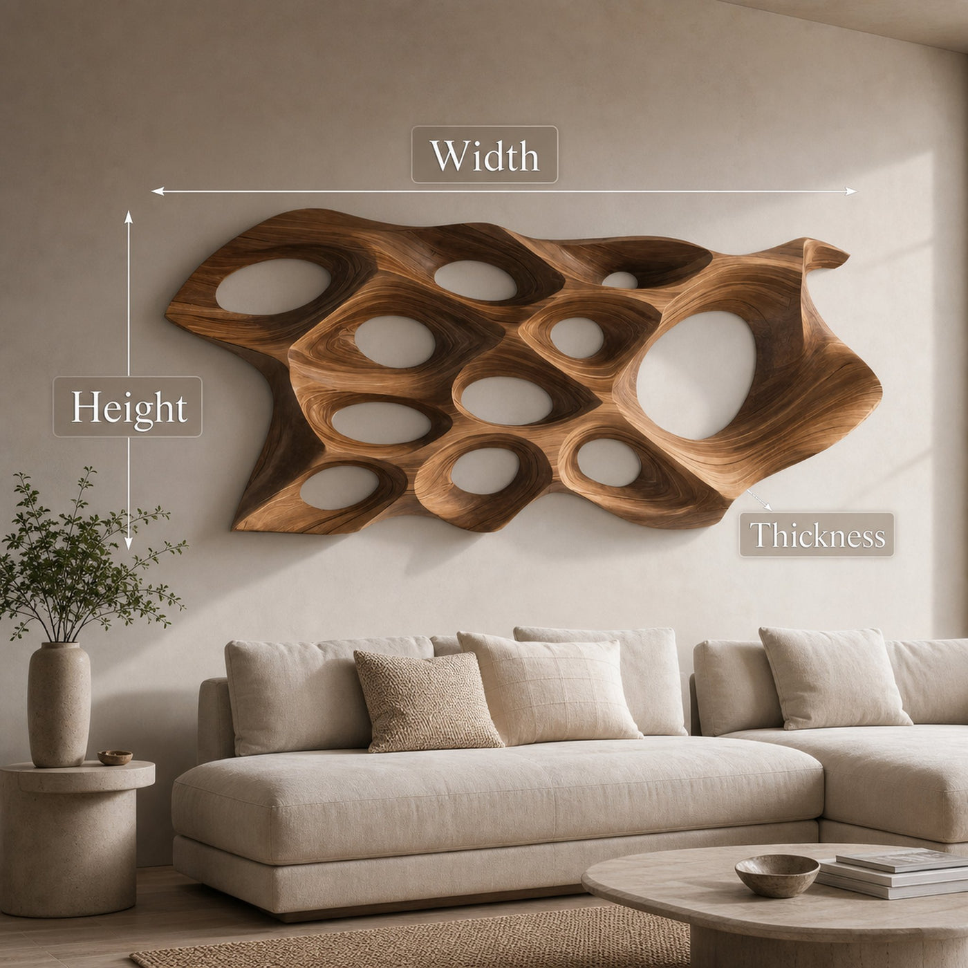 Organic Sculptural Wall Art Panel For Living Room Or Bedroom - product view 7