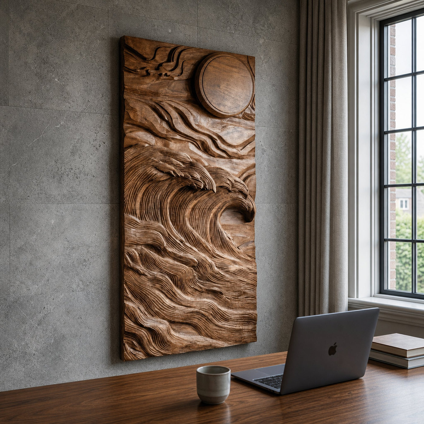 Organic Sculptural Wave Wooden Wall Art For Wall Decor - product view 6