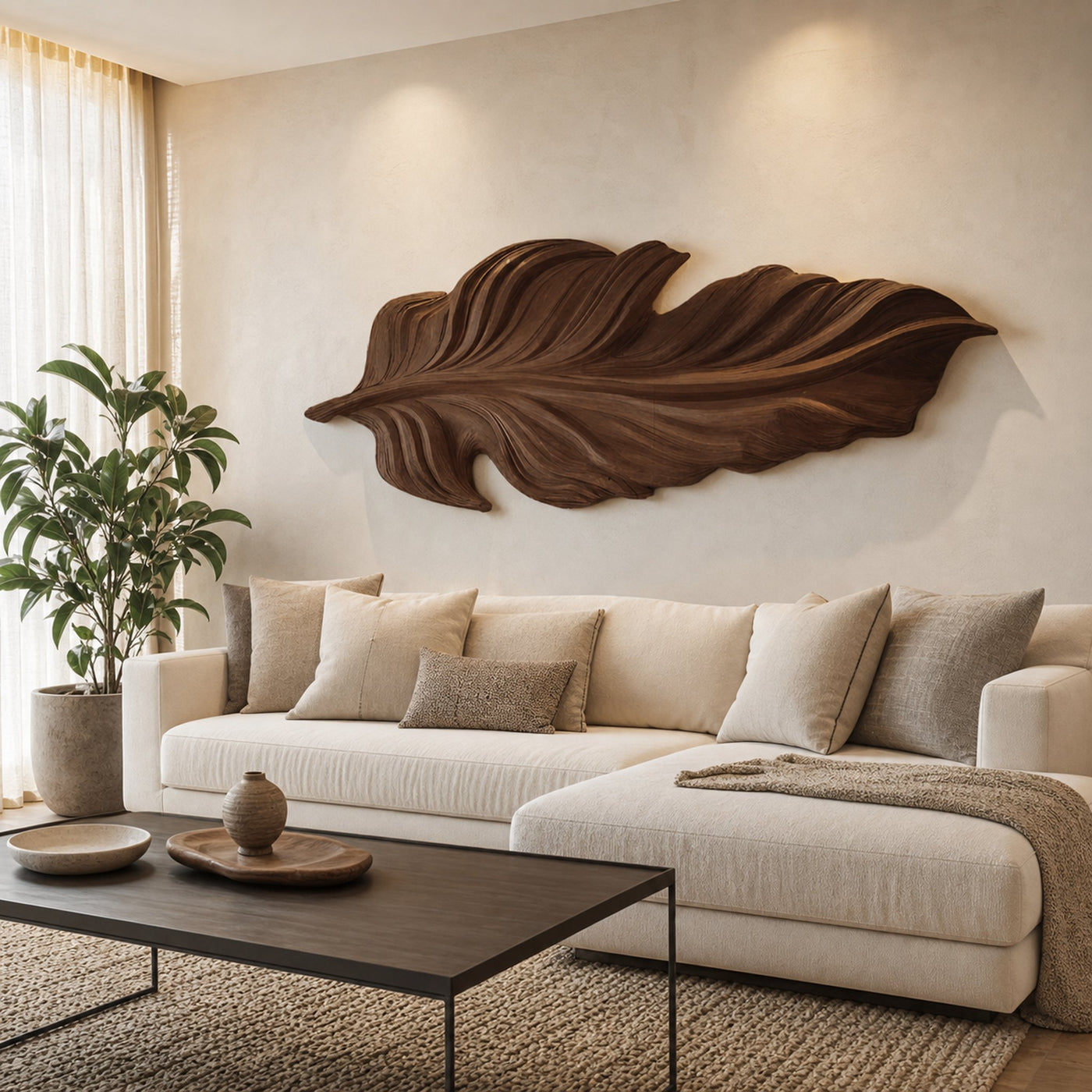 Organic Sculpture Leaf Wall Art For Living Room Or Bedroom - product view 7