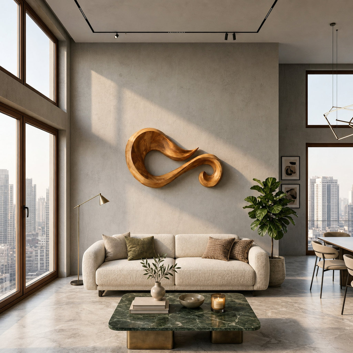 Organic Shape Wooden Wall Art For Entryway Or Hallway Decor - product view 6
