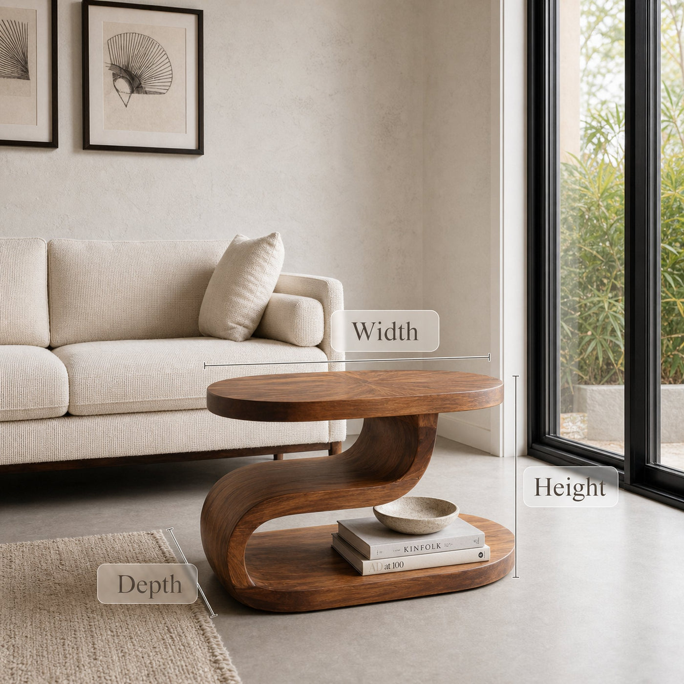Organic Side Table With Three Tier For Living Room - product view 6