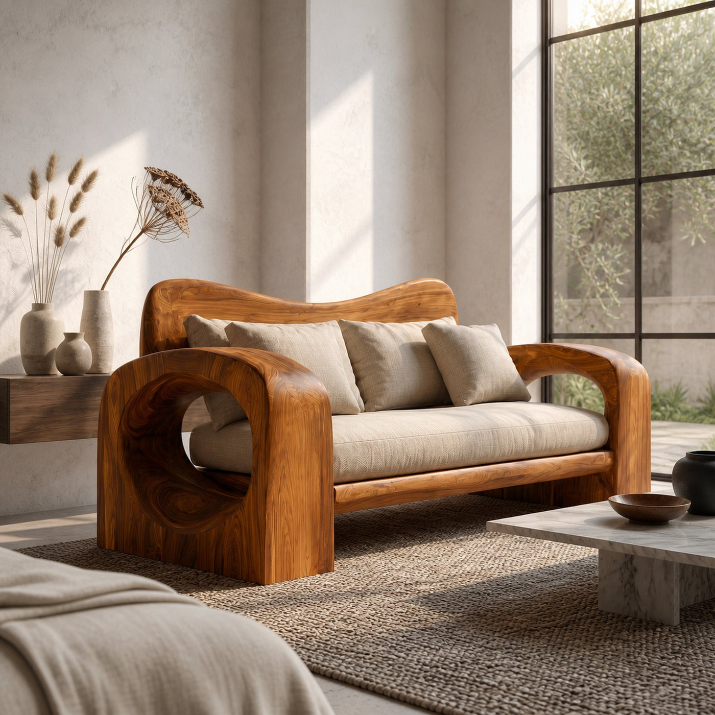 Organic Sofa Frame With Handcrafted Solid Wood Structure For Living Room - product view 6