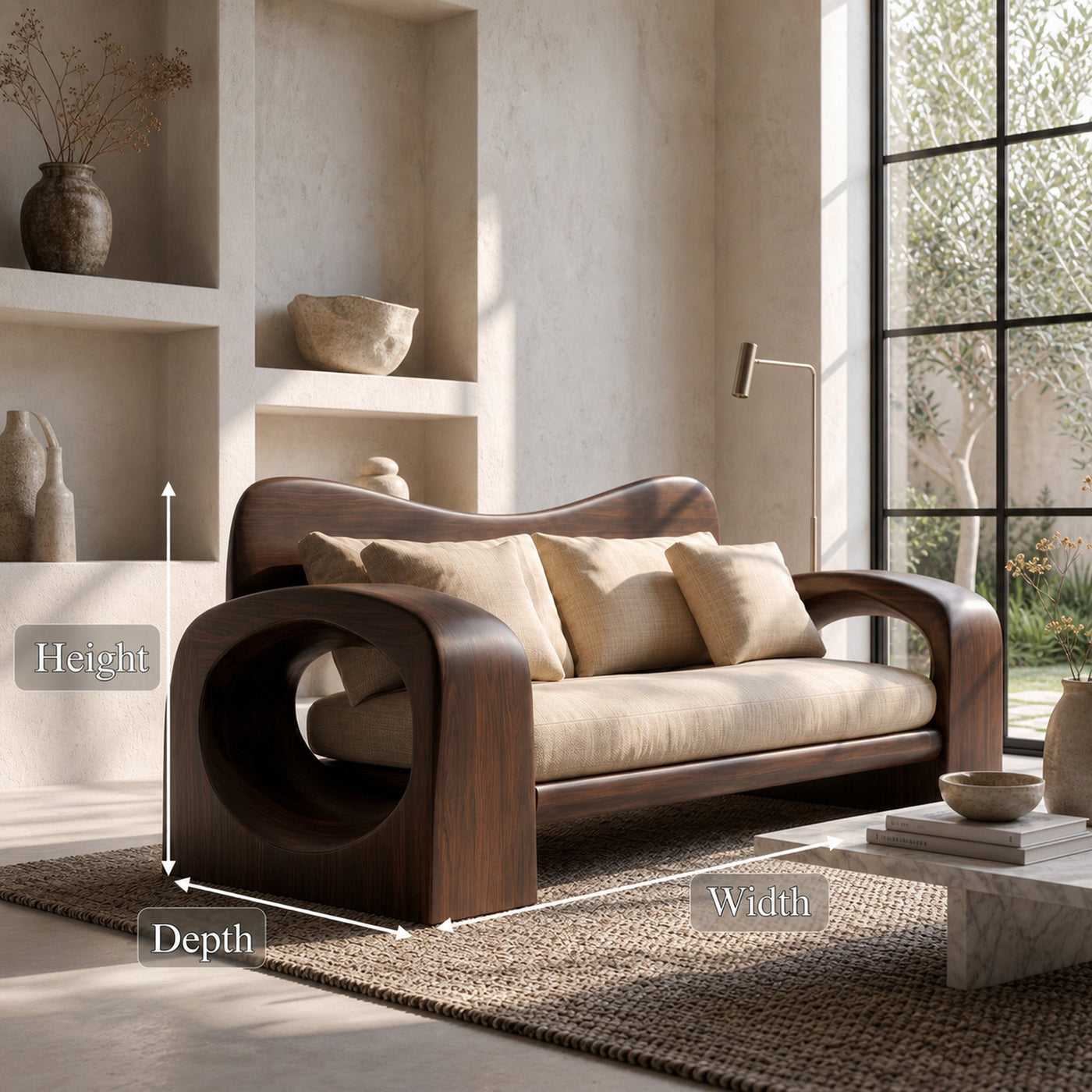 Organic Sofa Frame With Handcrafted Solid Wood Structure For Living Room - product view 8