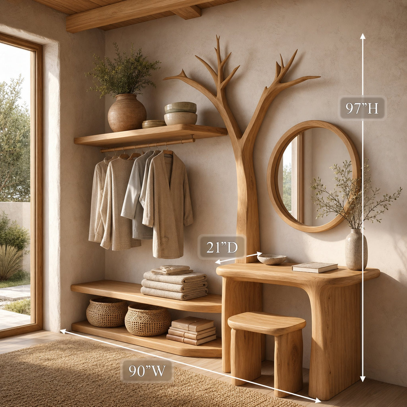 Organic Tree Coat Rack Dressing Table Bedroom And Dressing Room - product view 8