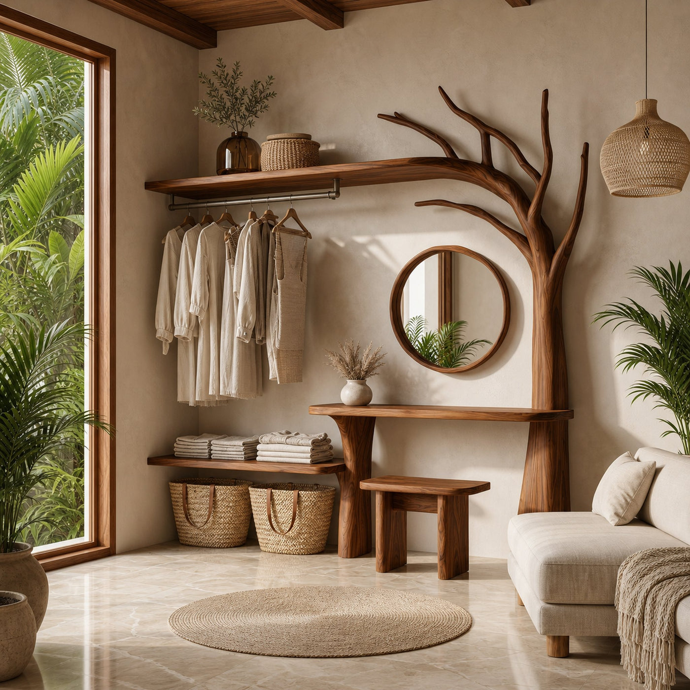 Organic Tree Coat Rack Wardrobe Vanity Bedroom And Dressing Room - product view 6