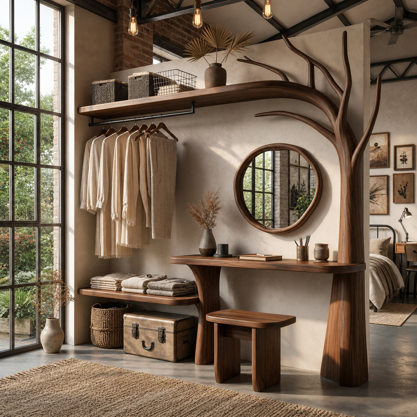 Organic Tree Coat Rack Wardrobe Vanity Bedroom And Dressing Room - product view 7