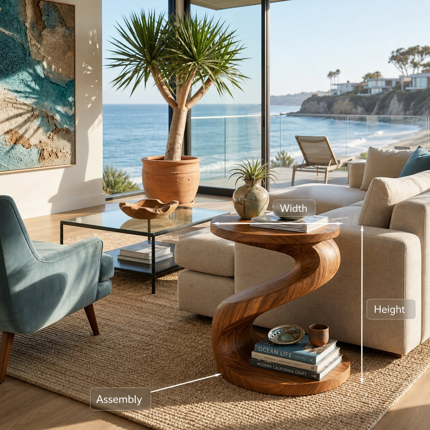 Organic Twisted S Shape Side Table For Living Room - product view 8