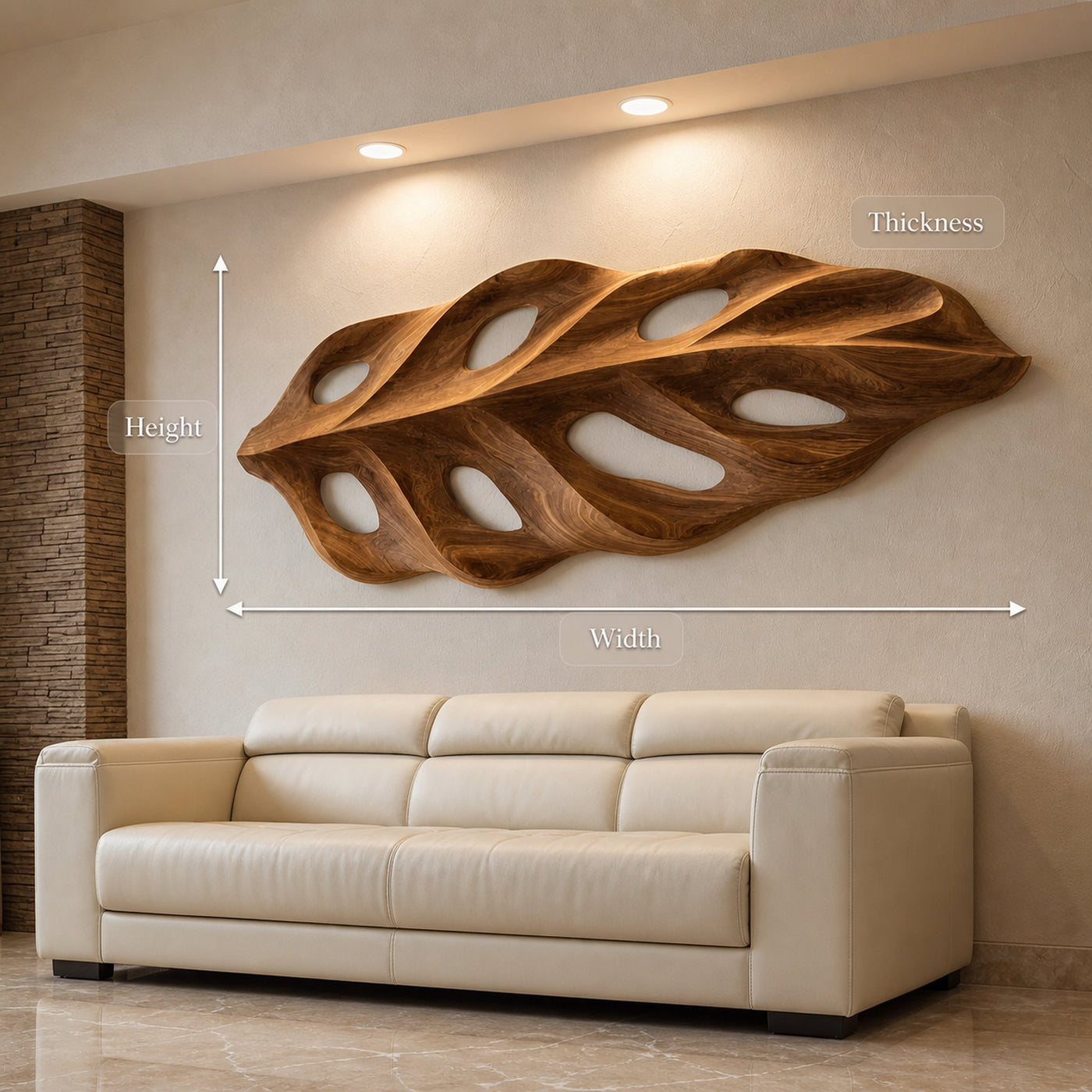 Organic Wall Art With Leaf Panel Design For Living Room - product view 8
