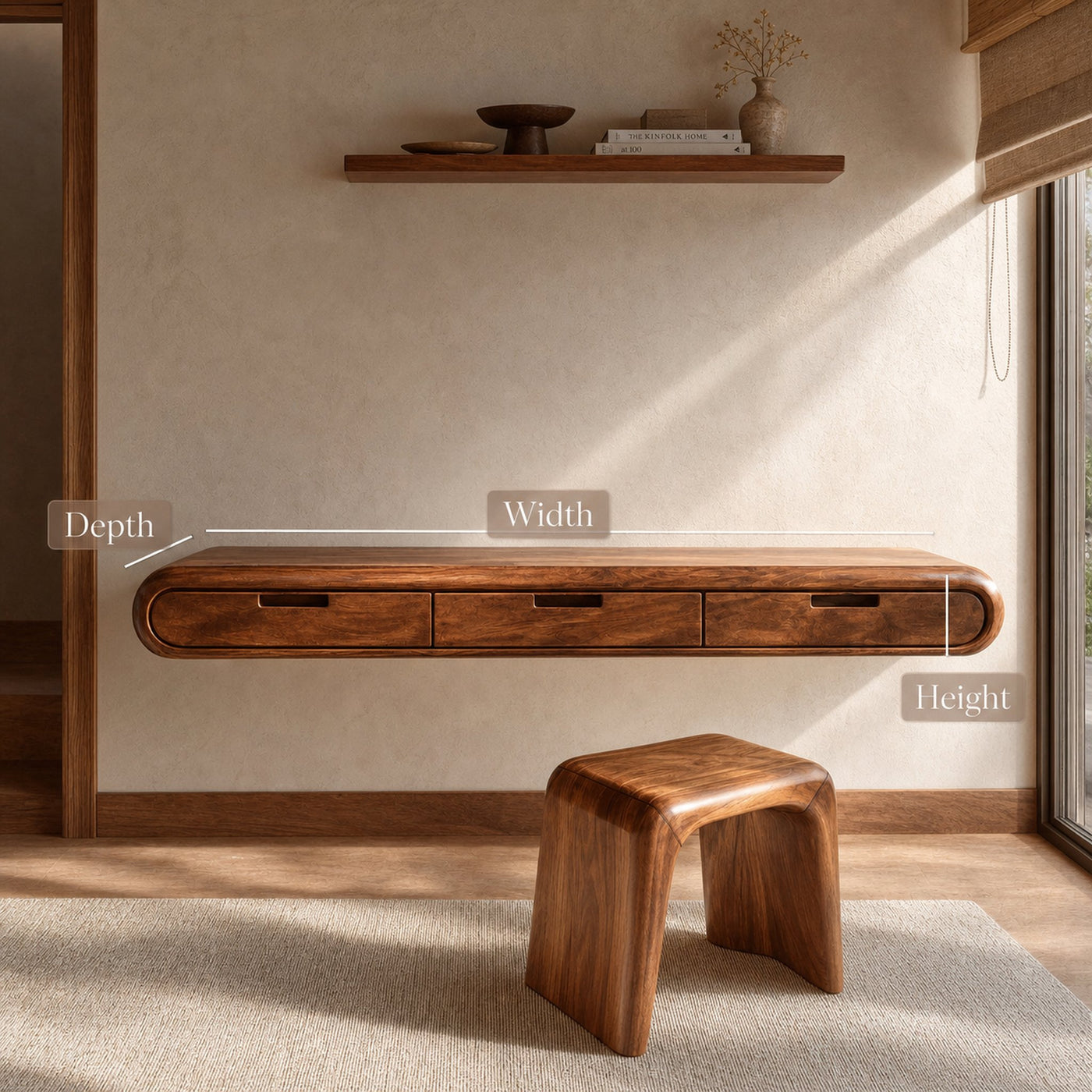 Organic Wall Mounted Desk For Workspace - product view 6