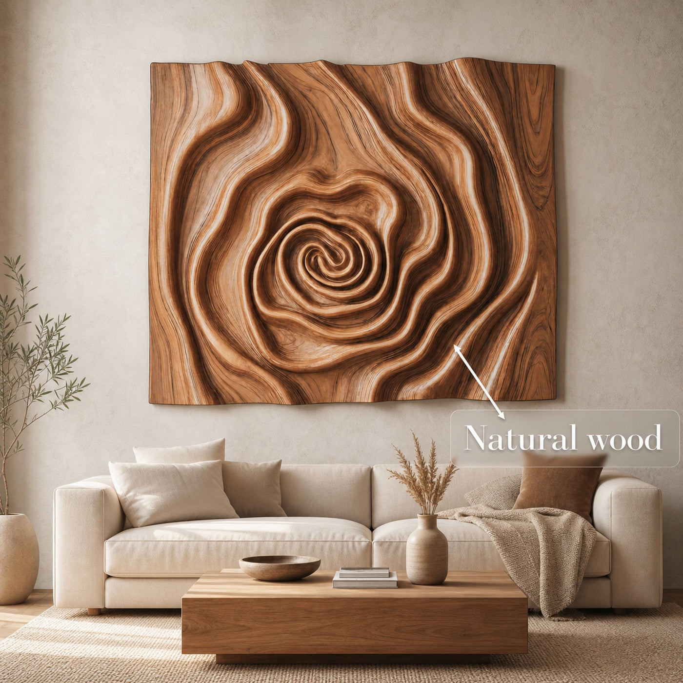 Organic Wall Sculpture With Spiral Design For Living Room - product view 6