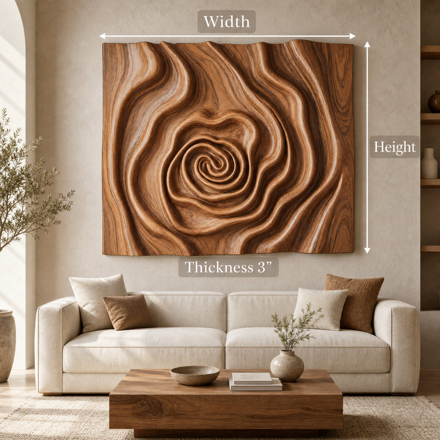 Organic Wall Sculpture With Spiral Design For Living Room - product view 9