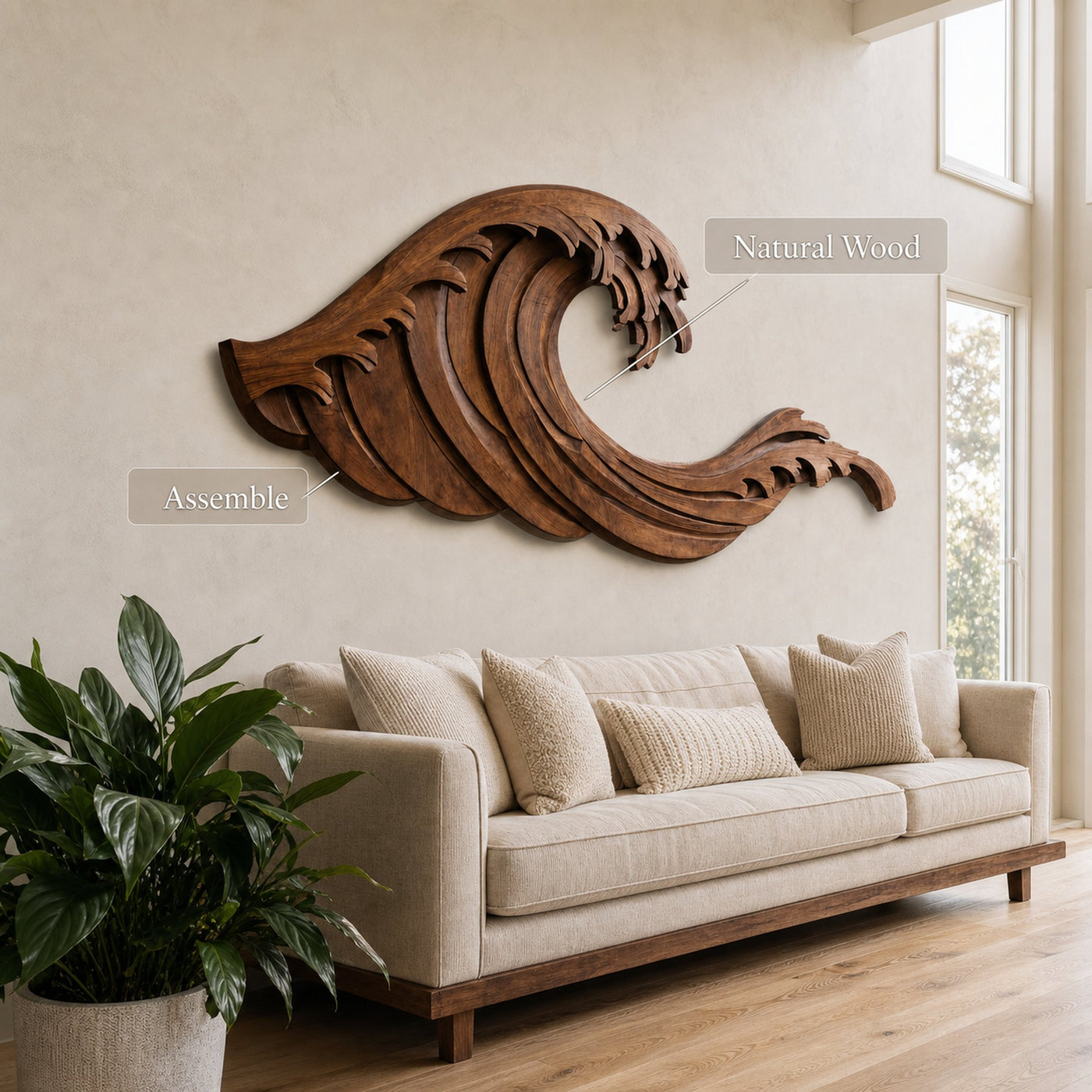 Organic Wave Wall Art Coastal Inspired Art For Living - product view 6