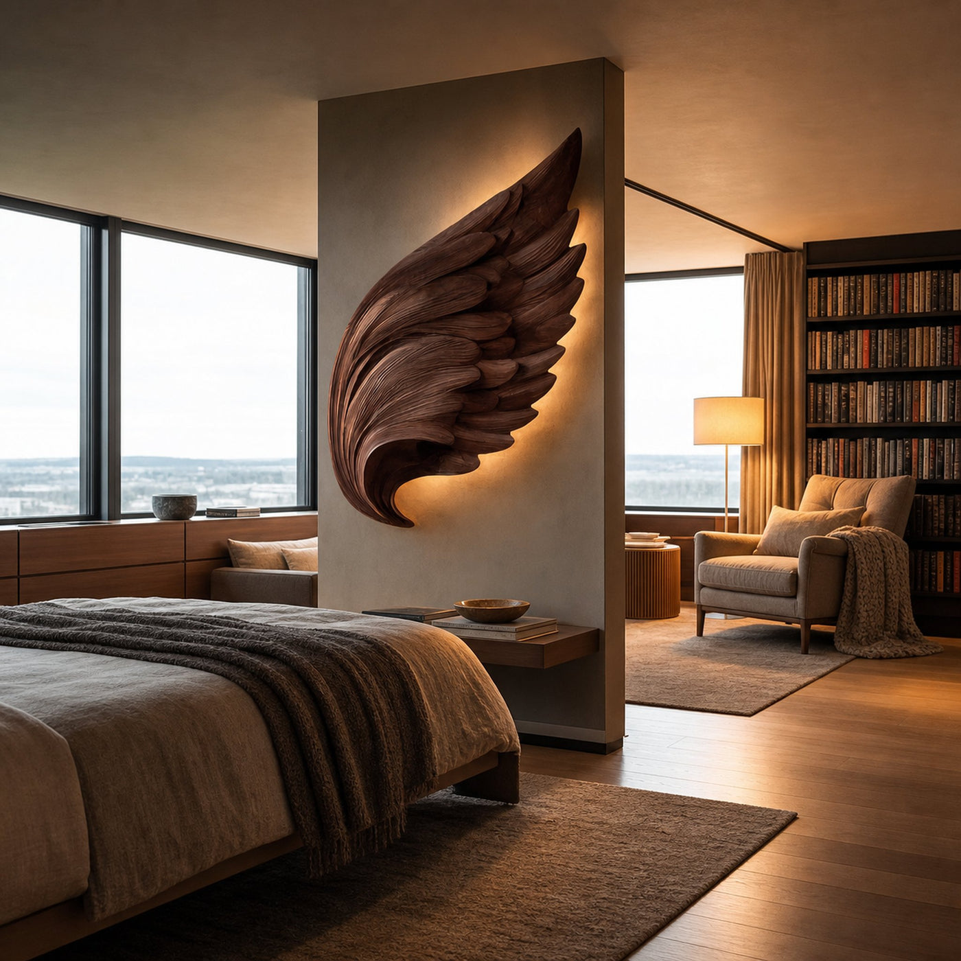 Organic Wing Wall Art Sculpture For Luxury Interior Decor - product view 7