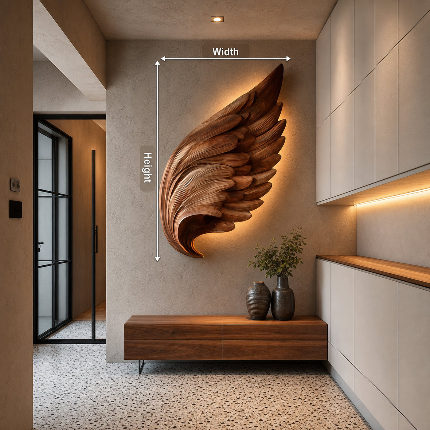 Organic Wing Wall Art Sculpture For Luxury Interior Decor - product view 8