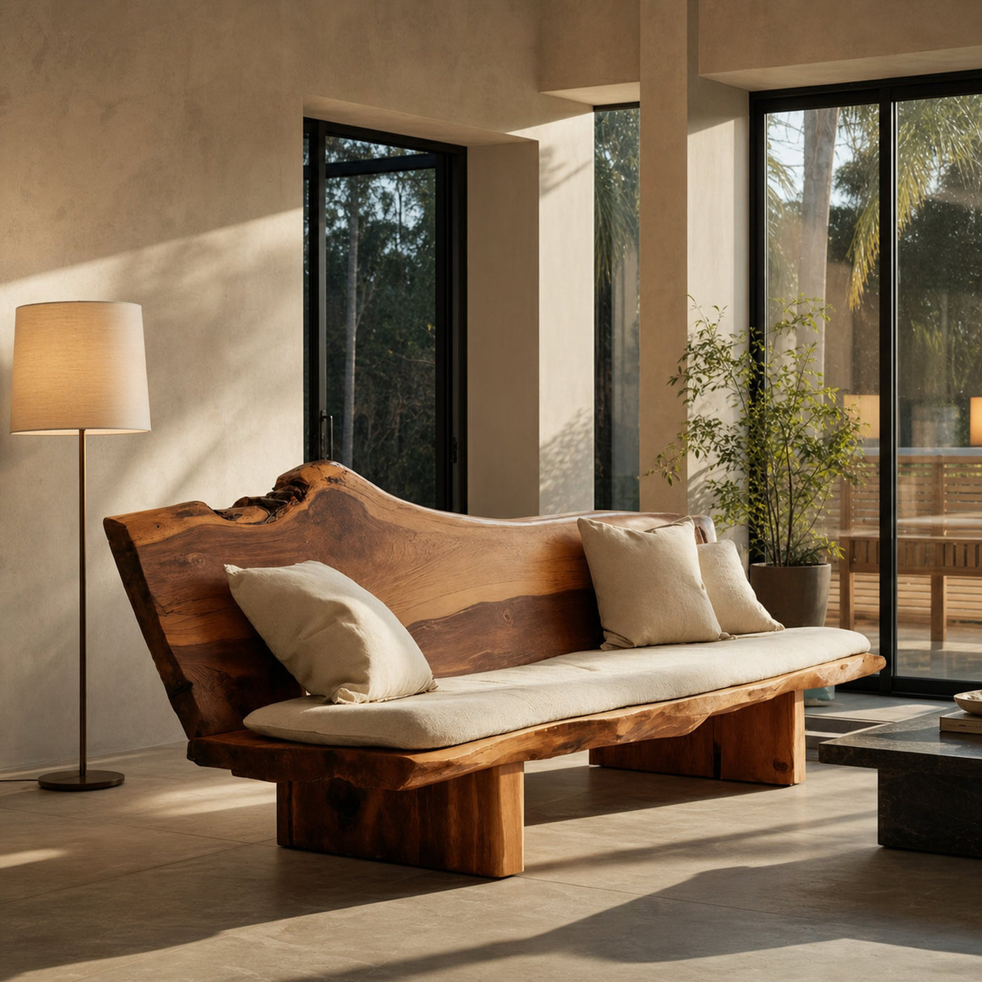 Organic Wood Sofa With Natural Edge Design For Home Decoration - product view 6