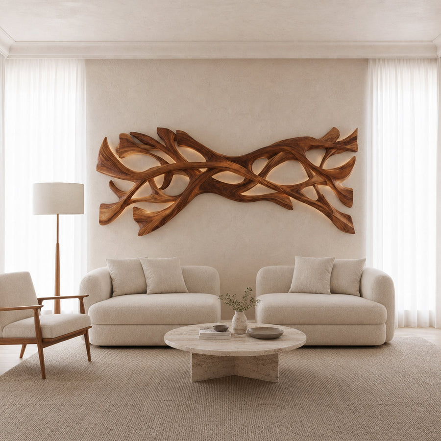 Organic Wood Wall Art For Contemporary Home Accent