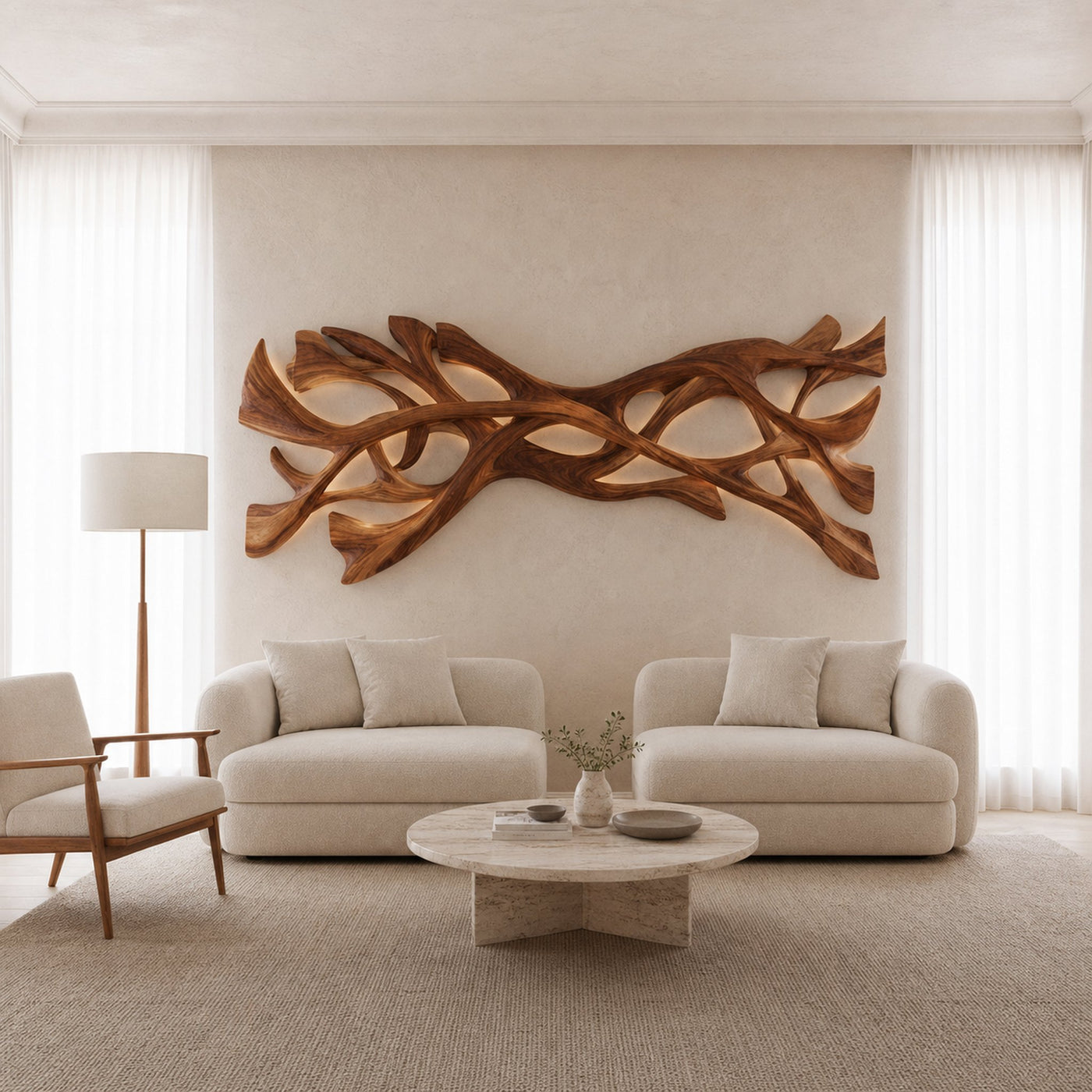 Organic Wood Wall Art For Contemporary Home Accent