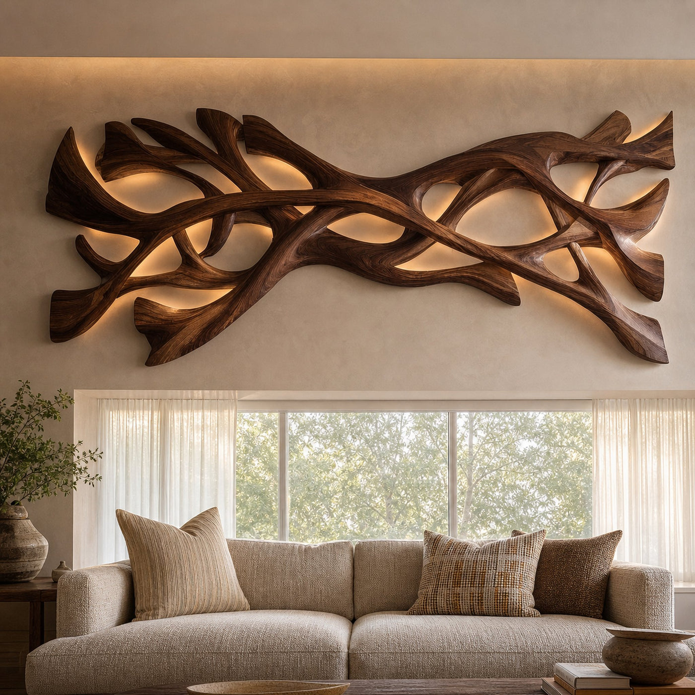 Organic Wood Wall Art For Contemporary Home Accent - product view 7