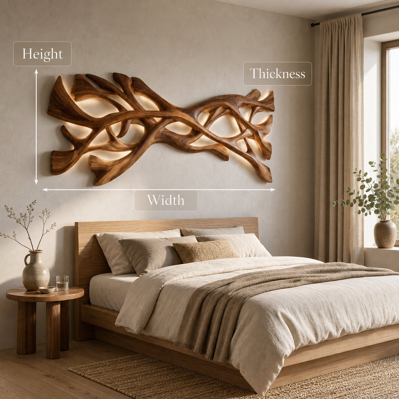 Organic Wood Wall Art For Contemporary Home Accent - product view 8