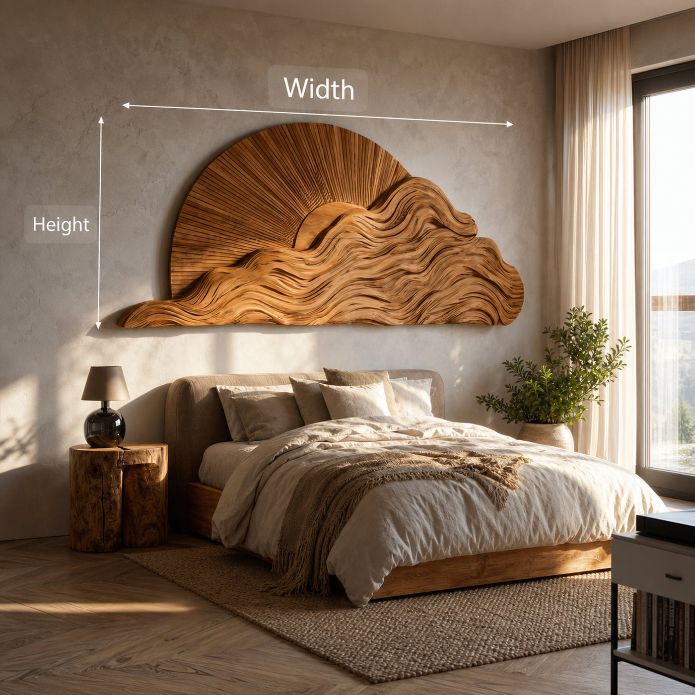 Organic Wooden Cloud Wall Art For Modern Bedroom - product view 7