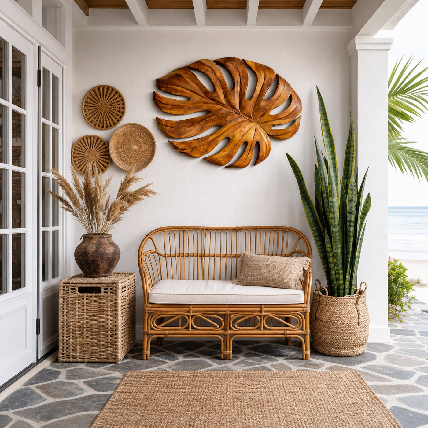 Organic Wooden Leaf Wall Sculpture For Contemporary Interior - product view 6