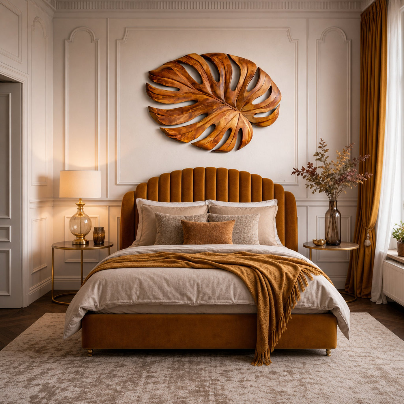 Organic Wooden Leaf Wall Sculpture For Contemporary Interior - product view 7