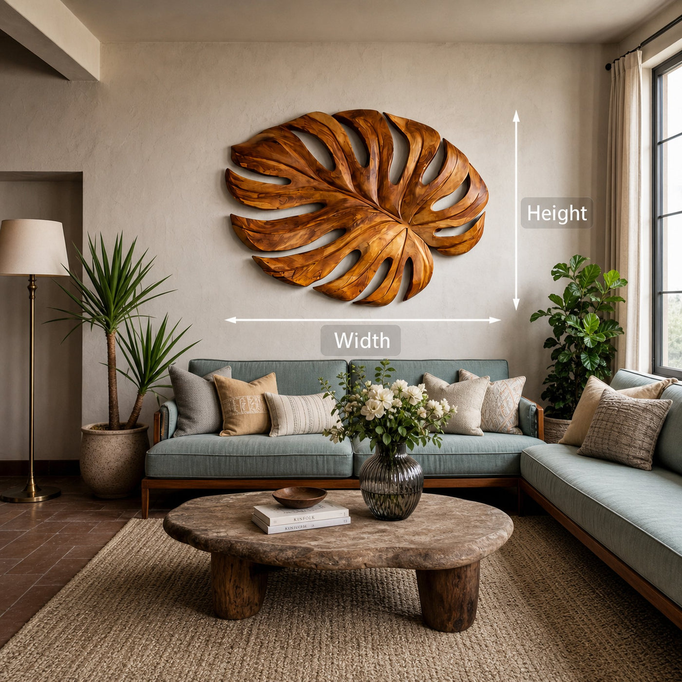 Organic Wooden Leaf Wall Sculpture For Contemporary Interior - product view 8
