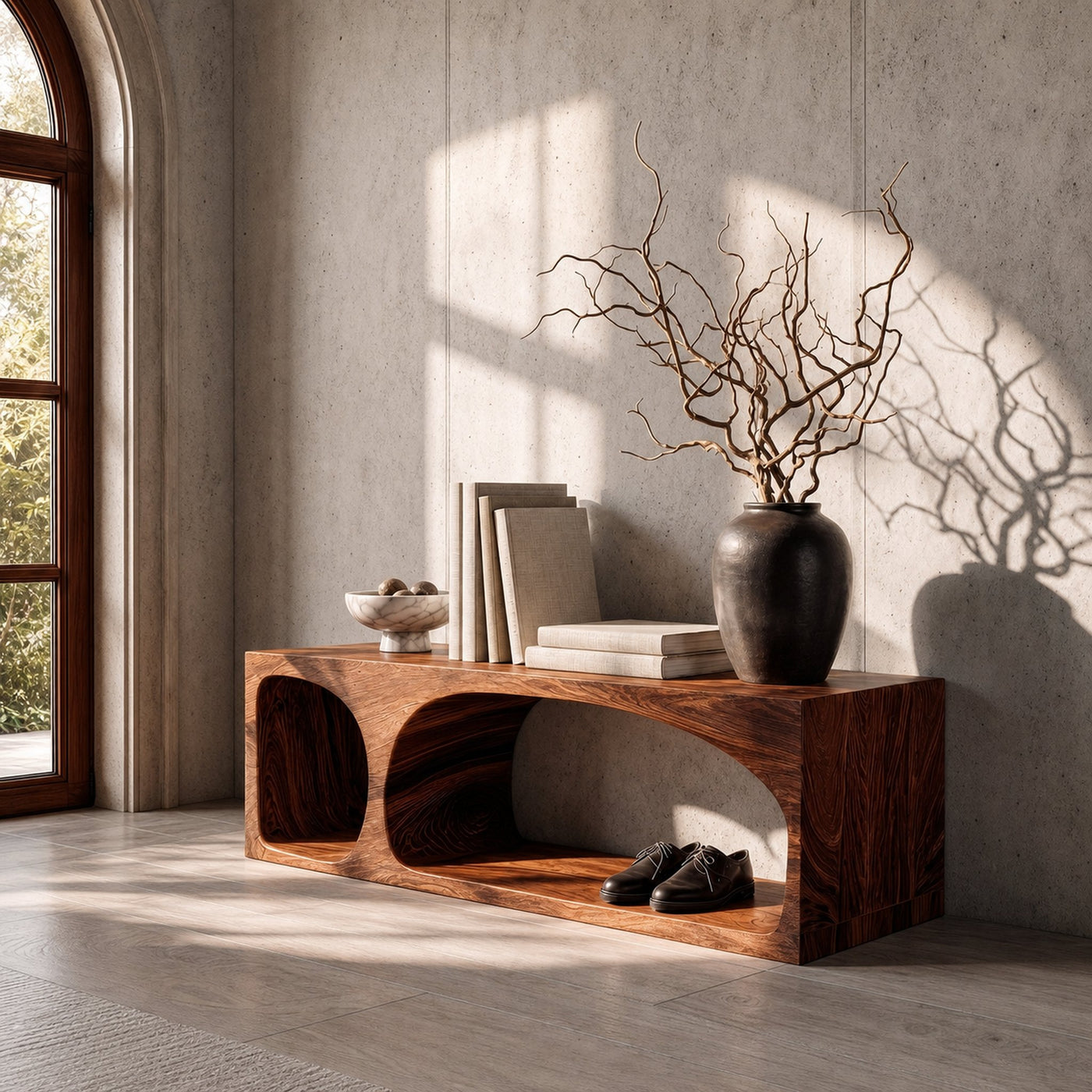 Organic Wooden Shoe Bench For Entryway And Hallway - product view 7