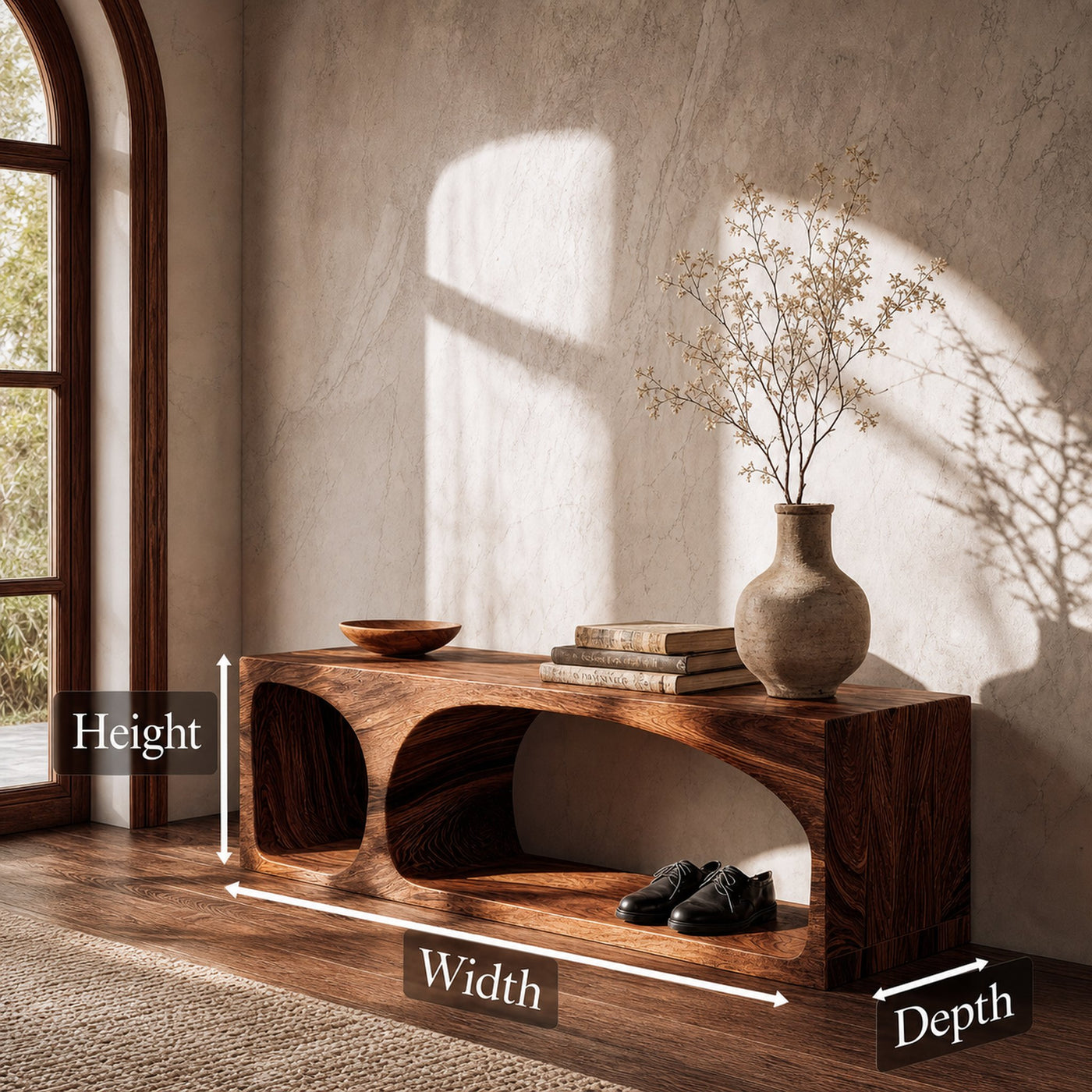 Organic Wooden Shoe Bench For Entryway And Hallway - product view 8
