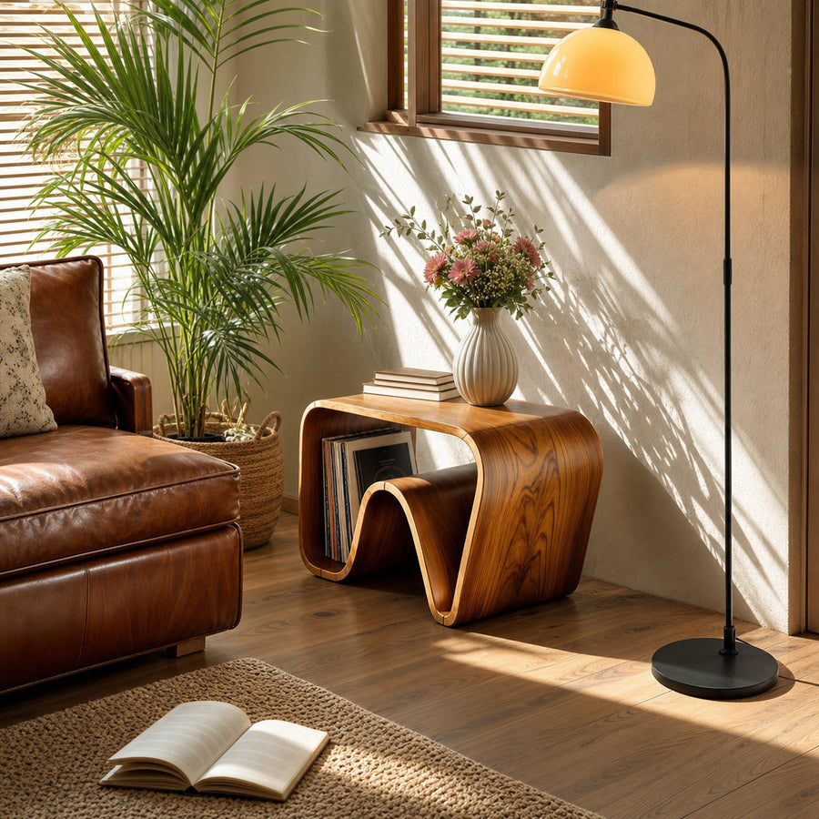 Organic Wooden Side Table Unique Design For Living Room
