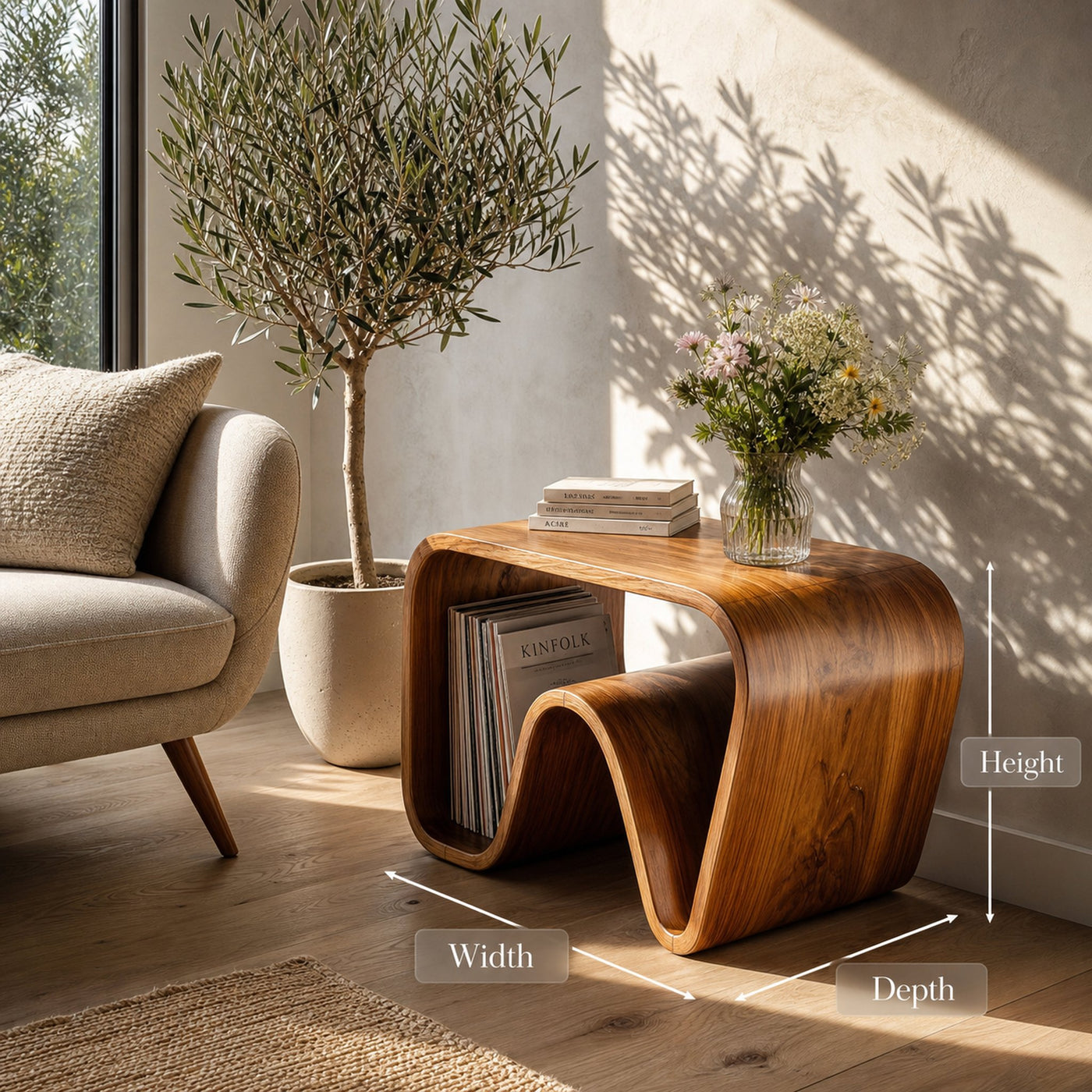 Organic Wooden Side Table Unique Design For Living Room - product view 6