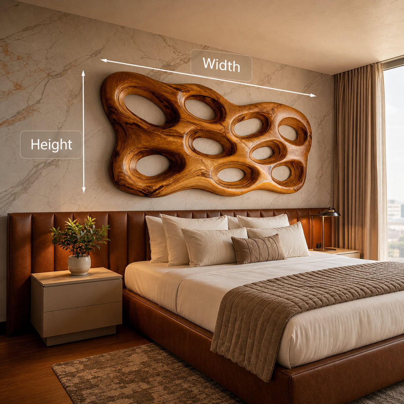 Organic Wooden Wall Art With Openwork Design For Modern Home - product view 8
