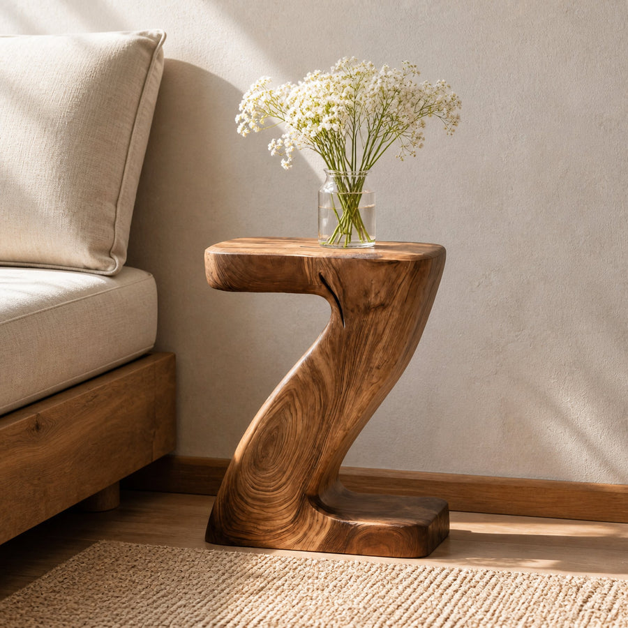 Organic Z Shaped Side Table For Living Room