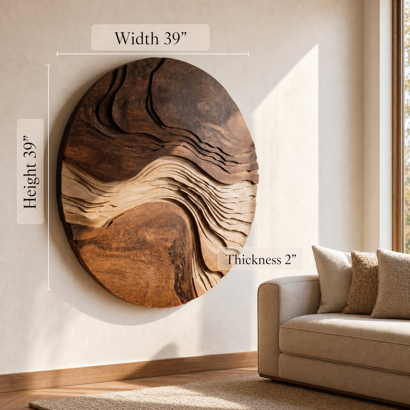 Round Sculptural Layered Wall Art For Living Room - product view 6