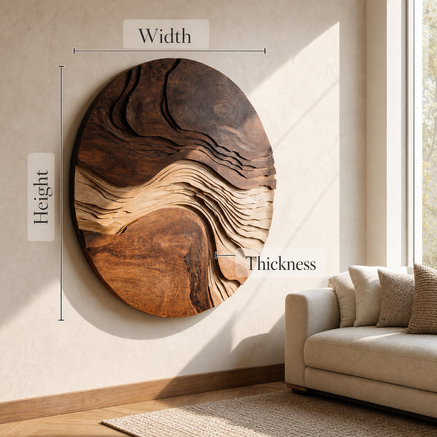 Round Sculptural Layered Wall Art For Living Room - product view 7