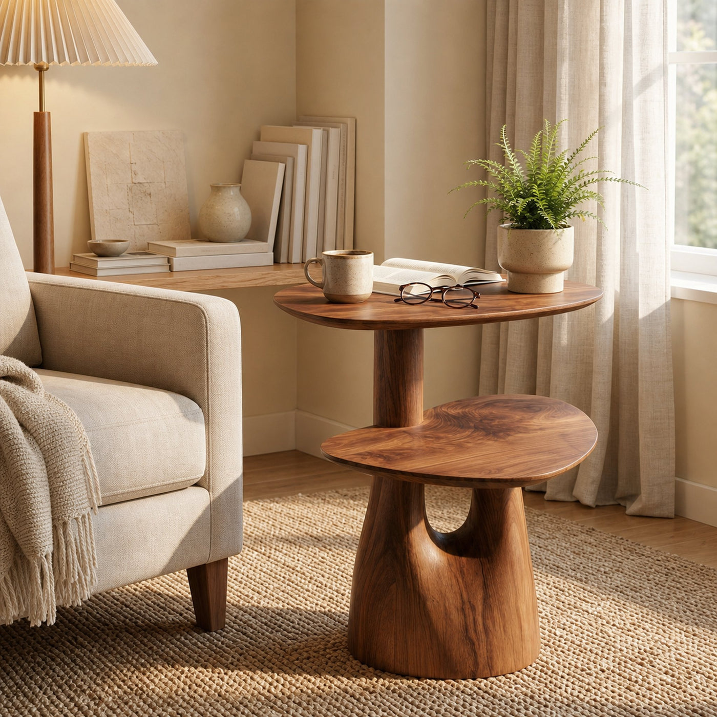 Rustic Accent Side Table For Reading Nook