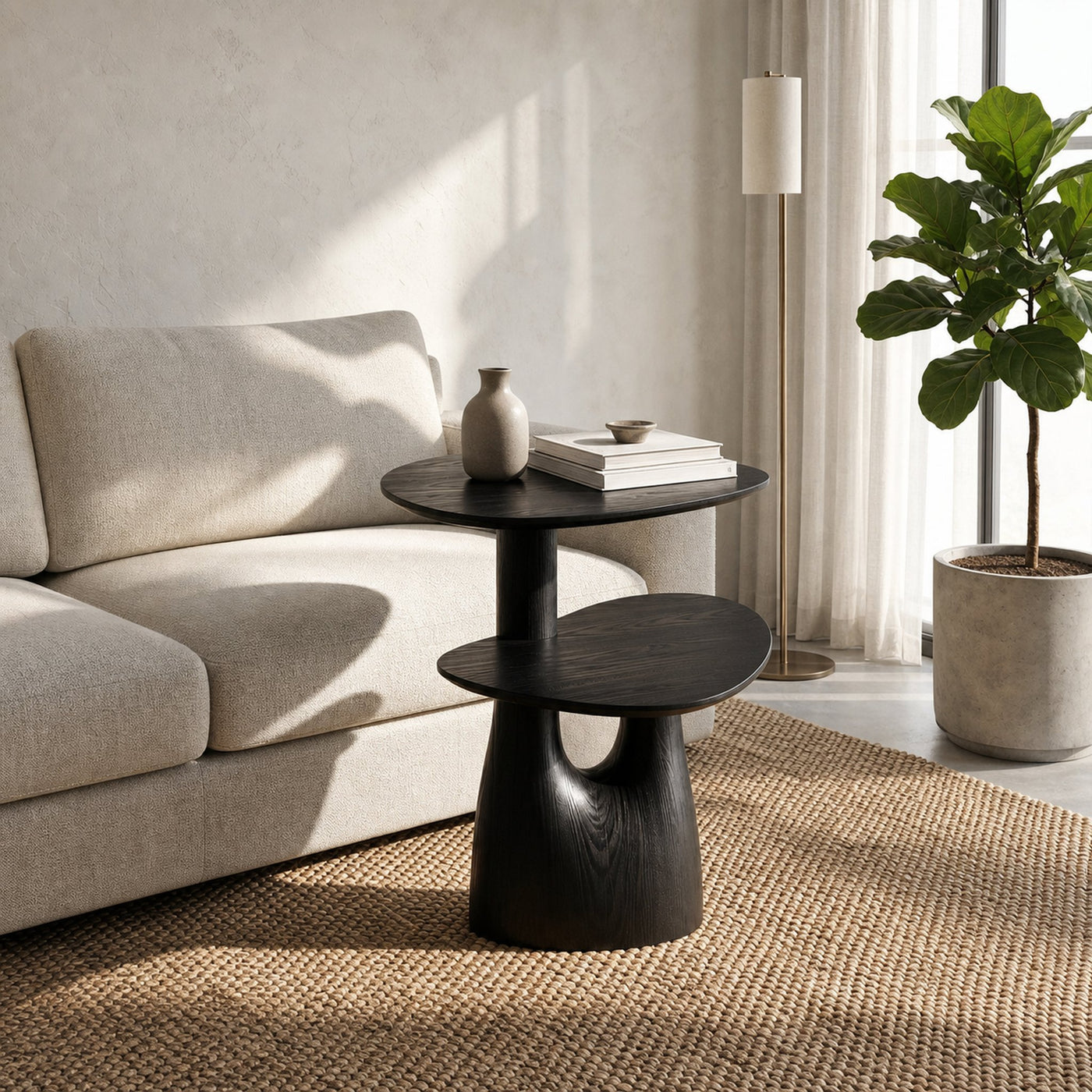 Rustic Accent Side Table For Reading Nook - product view 7