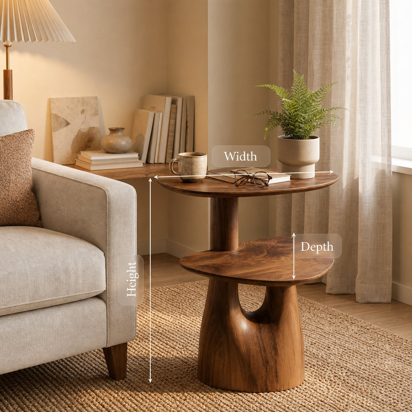 Rustic Accent Side Table For Reading Nook - product view 8