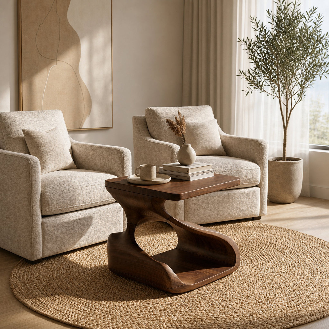 Rustic Accent Side Table For Reading Room