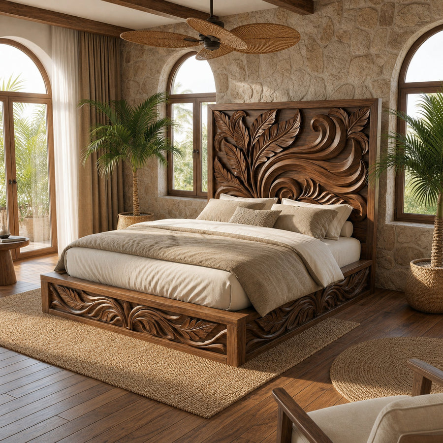 Rustic Artistic King Bed Frame For Bedroom And Private Interior