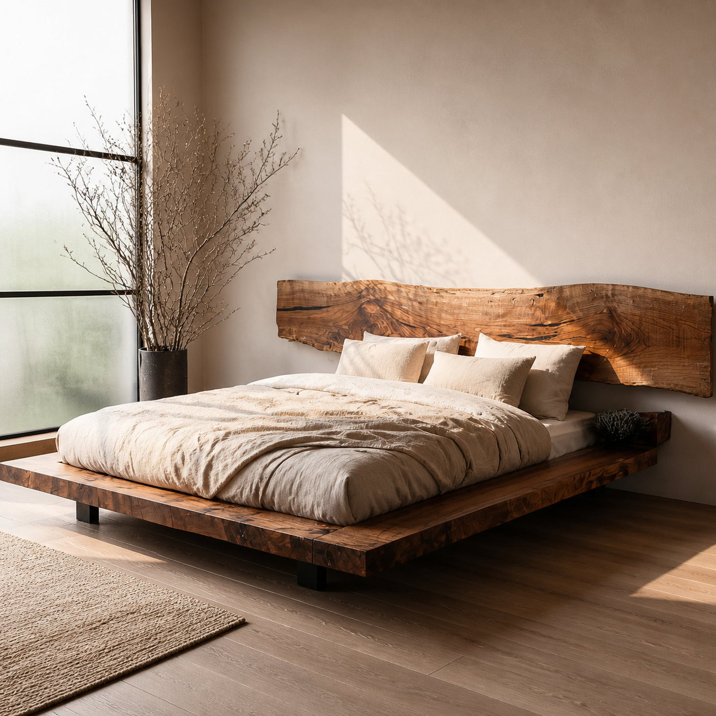 Rustic Bed Frame Cozy Bedroom