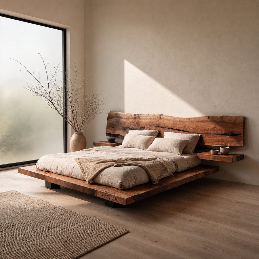 Rustic Bed Frame Farmhouse Bedroom