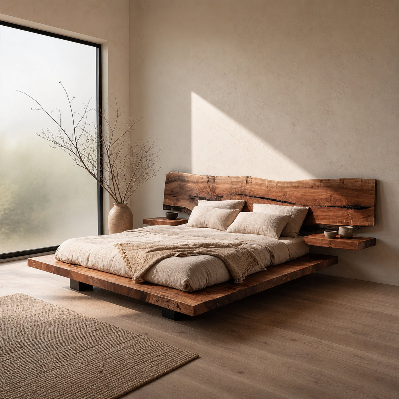 Rustic Bed Frame Farmhouse Bedroom