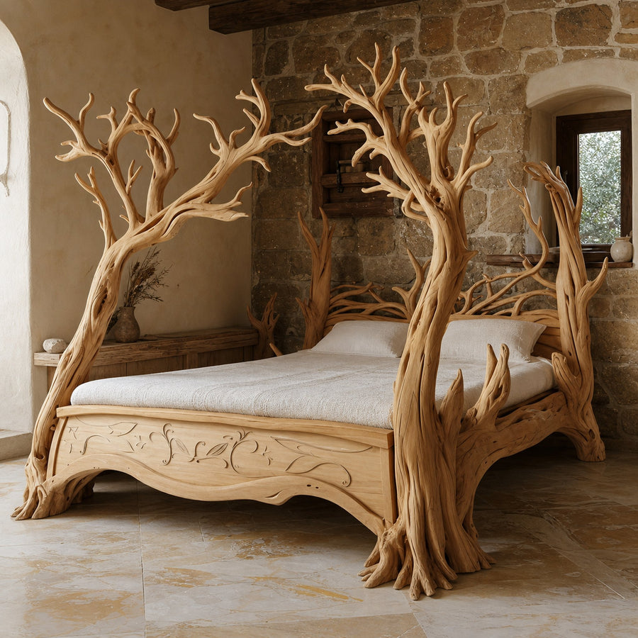 Rustic Bed Frame Queen Reclaimed Wood Furniture Handmade Decor Bedroom Her Gift