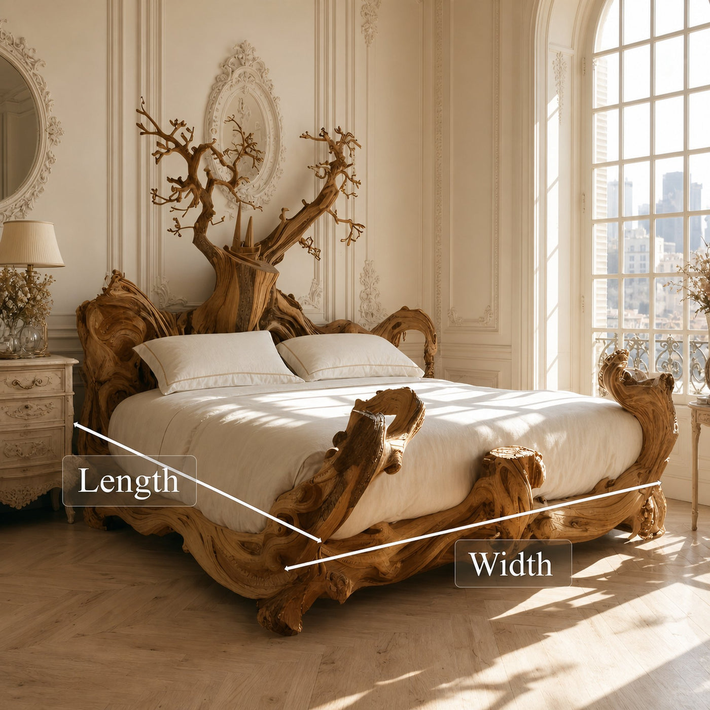 Rustic Bed Frame Solid Wood Furniture Handmade Decor Bed Room - product view 6